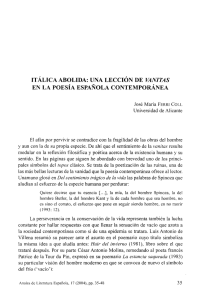 itálica abolida: una lección de vanjtas en la poesía española