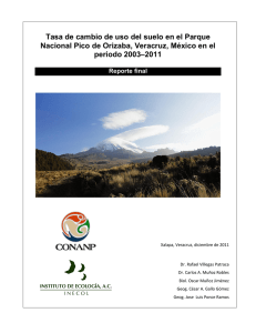 Tasa de cambio de uso del suelo en el Parque Nacional