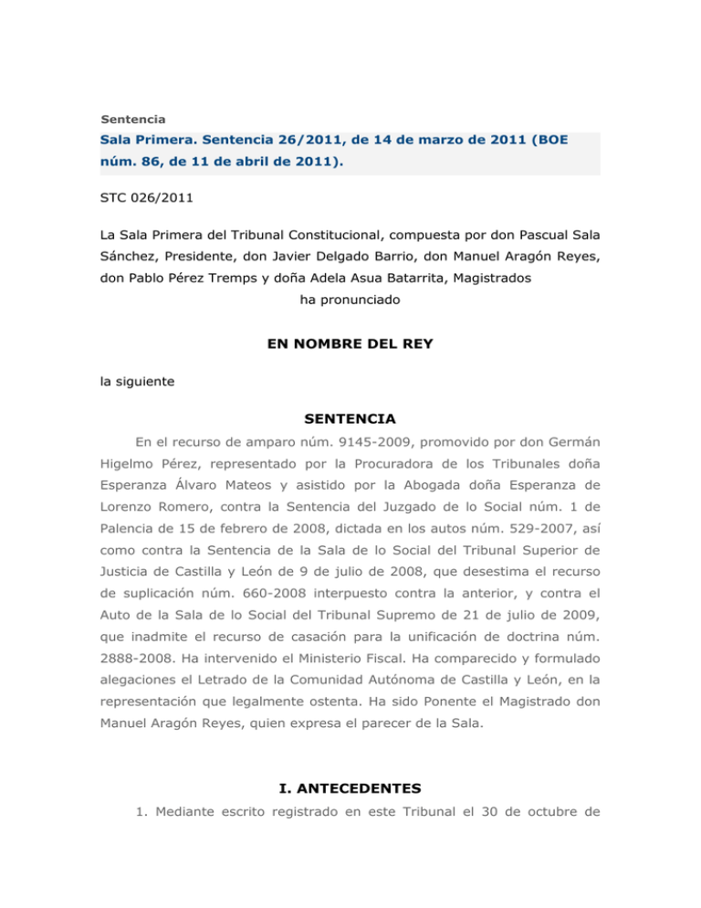 Sentencia Del Tribunal Constitucional De 14 De Marzo De 2011