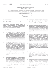 Decisión de Ejecución de la Comisión de 28 de febrero de 2012 por