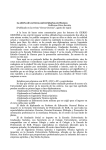La oferta de carreras universitarias en Huesca Guillermo Pérez