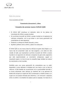 Nota de prensa Carpeta de prensa nuevo Infiniti Q30