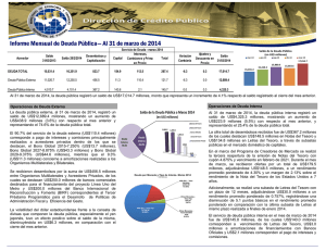 Informe Mensual de Deuda Pública— Al 31 de marzo de 2014
