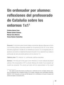 reflexiones del profesorado de Cataluña sobre los entornos 1x11