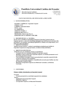 Expresión Corporal - Pontificia Universidad Católica del Ecuador