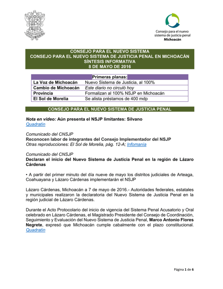 8 Nuevo Sistema De Justicia Penal