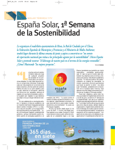 España Solar, 1ª Semana de la Sostenibilidad
