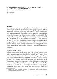 LA REVOLUCIÓN BOLIVARIANA, EL DERECHO PÚBLICO Y LA