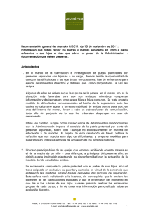 Recomendación general del Ararteko 8/2011, de 15 de noviembre
