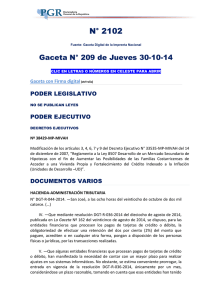 30-10-2014 Resumen Gacetario - Procuraduría General de la
