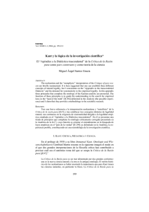 Kant y la lógica de la investigación científica