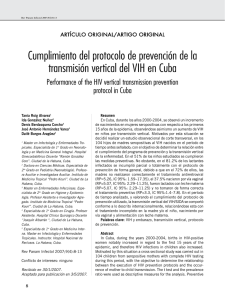 Cumplimiento del protocolo de prevención de la transmisión vertical