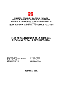 plan de contingencia de la dirección provincial de