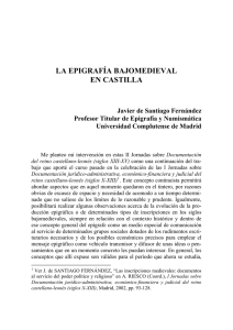 La Epigrafía bajomedieval en Castilla. Javier de Santiago Fernández