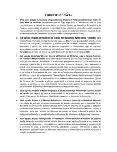 correspondencia - Comisión 20 de Diciembre de 1989