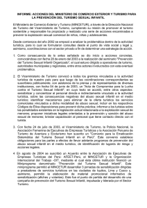 INFORME: ACCIONES DEL MINISTERIO DE COMERCIO
