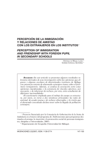 percepción de la inmigración y relaciones de amistad con los