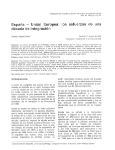 España - Unión Europea: los esfuerzos de una década de integración