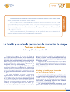 La familia y su rol en la prevención de conductas de riesgo: