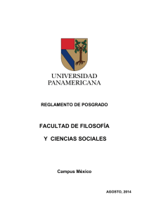 Reglamento de Posgrado Facultad de Filosofía y Ciencias Sociales.