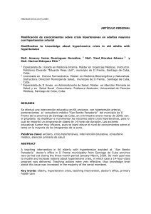 ARTÍCULO ORIGINAL Modificación de conocimientos sobre crisis