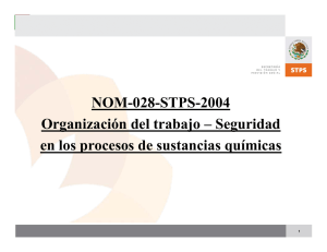 NOM-028-STPS-2004 Organización del trabajo – Seguridad en