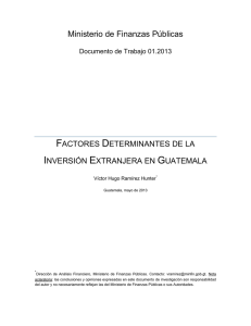 Factores Determinantes de la Inversión Extranjera en Guatemala