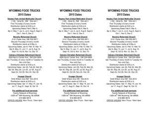 WYOMING FOOD TRUCKS 2015 Dates WYOMING FOOD TRUCKS