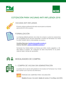cotización para vacunas anti influenza 2016