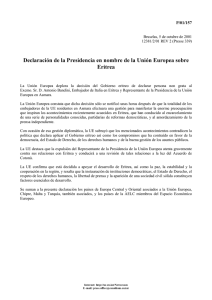 Declaración de la Presidencia en nombre de la Unión