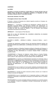 Ley 26.004 - Vigente con Chile - Asistencia Jurídica Internacional
