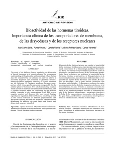 Bioactividad de las hormonas tiroideas