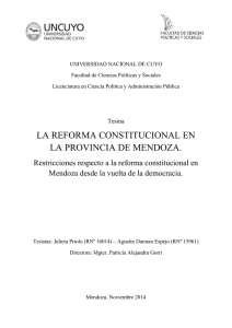 la reforma constitucional en la provincia de mendoza.