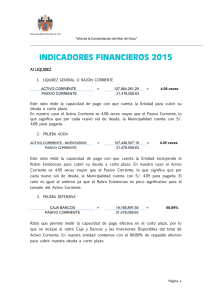 indicadores financieros 2015 - Municipalidad Distrital de Ate