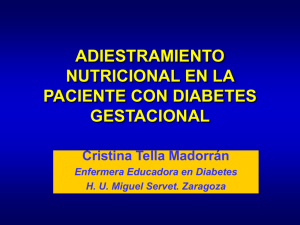 Presentación adiestramiento nutricional en la paciente con diabetes