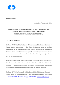 Informe Nº 12/012 Montevideo, 7 de marzo de 2012. ASUNTO Nº 23