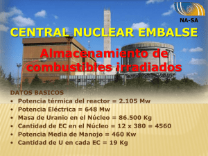 central nuclear embalse. almacenamiento de combustibles irradiados