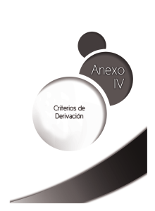 Anexo IV. Criterios de derivación