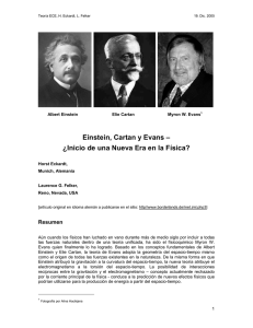 Einstein, Cartan y Evans – ¿Inicio de una Nueva Era en la Física?
