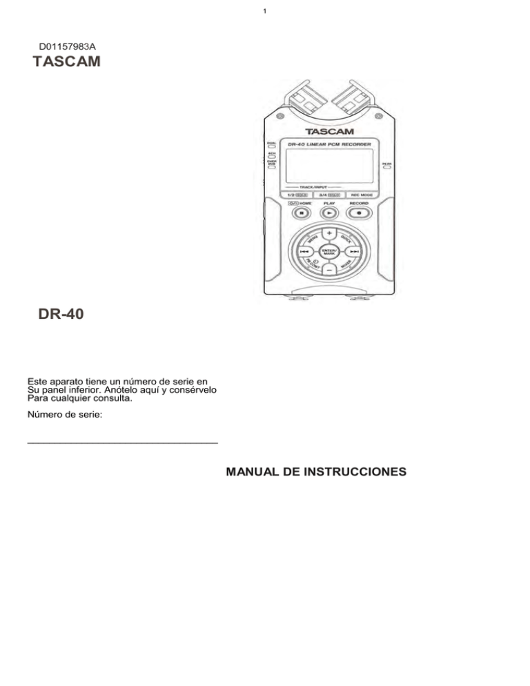 Manual Tascam DR40 en Español