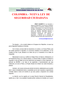 colombia - nueva ley de seguridad ciudadana