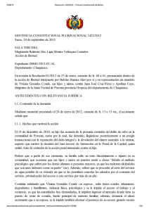 SENTENCIA CONSTITUCIONAL PLURINACIONAL 1422/2012