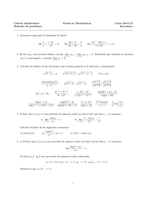 Cálculo infinitesimal Grado en Matemáticas Curso 2014/15