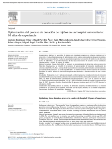 Optimizacio´ n del proceso de donacio´ n de tejidos en un hospital