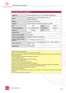 Guía docente de la asignatura FUNDAMENTOS DE LA ATENCIÓN