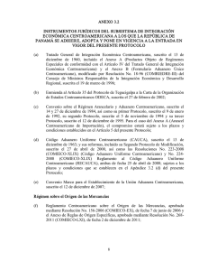 Protocolo de adhesión de Panamá al SICA Anexo 3.2