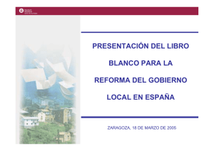 Presentación del Libro Blanco para la Reforma del Gobierno Local