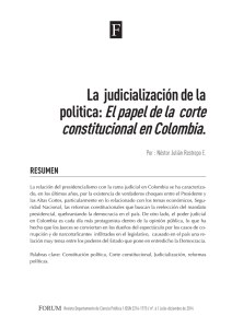 La judicialización de la politica: El papel de la corte