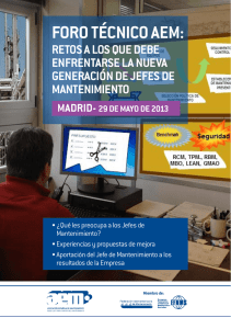 foro técnico aem - AEM. Asociación Española de Mantenimiento