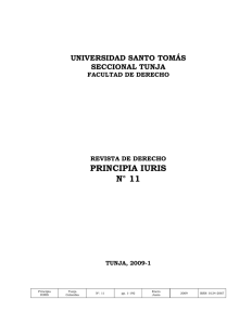 principia iuris n° 11 - Revistas Científicas Universidad Santo Tomás
